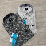 logoff cotton oxford printed shirt