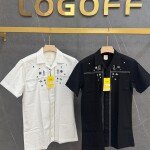LOGOFF COTTON LINEN EMBROIDERY SHIRT