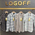 LOGOFF OXFORD COTTON LINEN CHECKS SHIRT