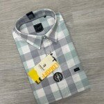 LOGOFF OXFORD COTTON LINEN CHECKS SHIRT