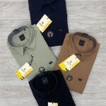 logoff oxford lycra plain shirt