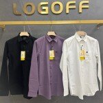 logoff oxford lycra plain shirt