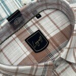 logoff oxford linen checks shirt