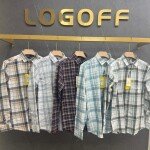 logoff oxford linen checks shirt