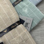 black letter imported linen stripes shirt