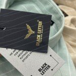 black letter imported linen stripes shirt