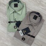 black letter linen stripes shirt