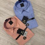 black letter linen stripes shirt