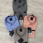 black letter linen stripes shirt