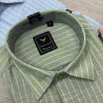 black letter linen stripes shirt