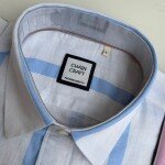 chain craft half sleeve linen stripes shirt