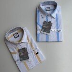 chain craft half sleeve linen stripes shirt