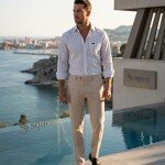 s square cotton linen shirt