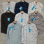logoff cotton oxford printed shirt