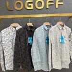 logoff cotton oxford printed shirt