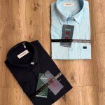 WORD WALE HALF SLEEVE COTTON LINEN SHIRT