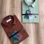 WORD WALE HALF SLEEVE COTTON LINEN SHIRT
