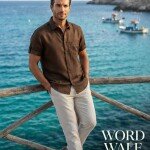 WORD WALE HALF SLEEVE COTTON LINEN SHIRT