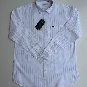 word wale big size linen stripes shirt