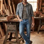 wood machine ankle fit cross pocket jeans pant