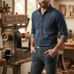 wood machine ankle fit cross pocket jeans pant