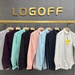 logoff cotton oxford stripes shirt