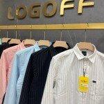 logoff cotton oxford stripes shirt