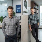 logoff cotton oxford checks shirt
