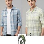 logoff cotton oxford checks shirt