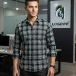 logoff cotton oxford checks shirt