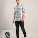 logoff cotton oxford checks shirt