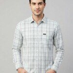 logoff cotton oxford checks shirt