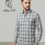 logoff cotton oxford checks shirt