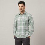 logoff cotton oxford checks shirt