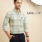 logoff cotton oxford checks shirt