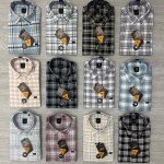 logoff cotton oxford checks shirt