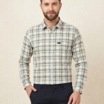 logoff cotton oxford checks shirt