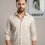 logoff cotton oxford checks shirt