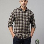 logoff cotton oxford checks shirt