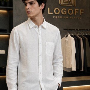 logoff premium linen shirt