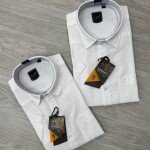 logoff premium half sleeve linen white shirt