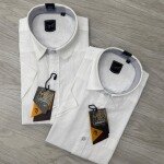 logoff premium half sleeve linen white shirt