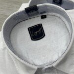 logoff premium half sleeve linen white shirt