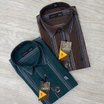 logoff cotton linen stripes shirt
