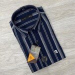logoff cotton linen stripes shirt