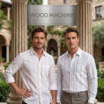 wood machine cotton linen shirt