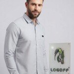 logoff cotton oxford plain shirt
