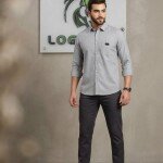 logoff cotton oxford plain shirt