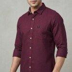 logoff cotton oxford plain shirt