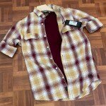 s square brushing twill checks double pocket shirt